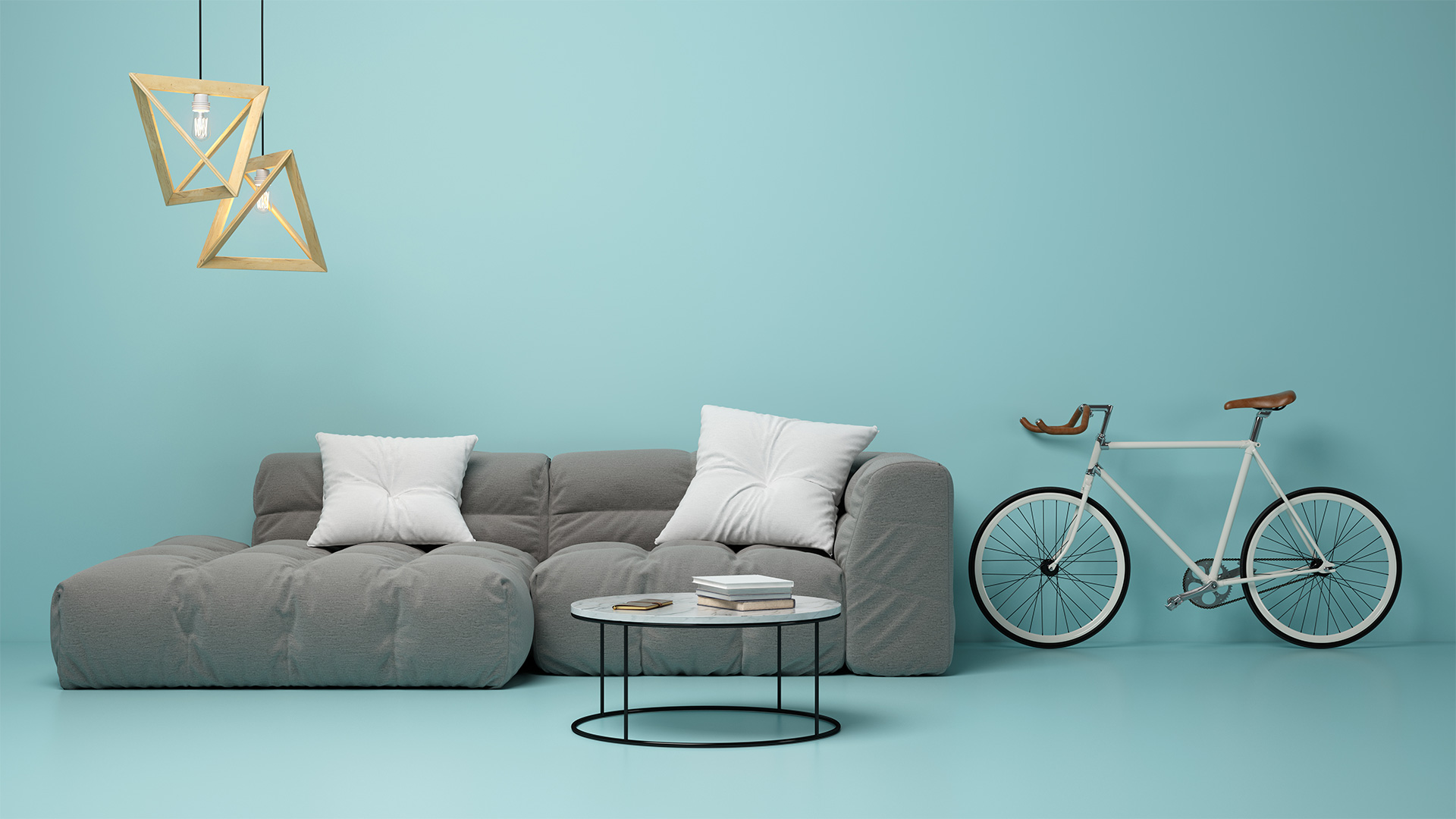 Interior of modern living room 3d rendering 